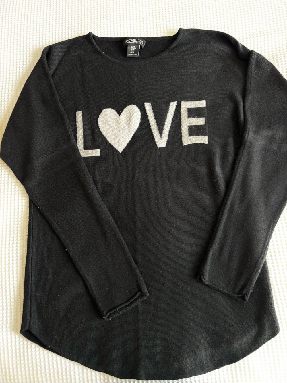 Rachel Zoe Black LOVE Heart Sweater